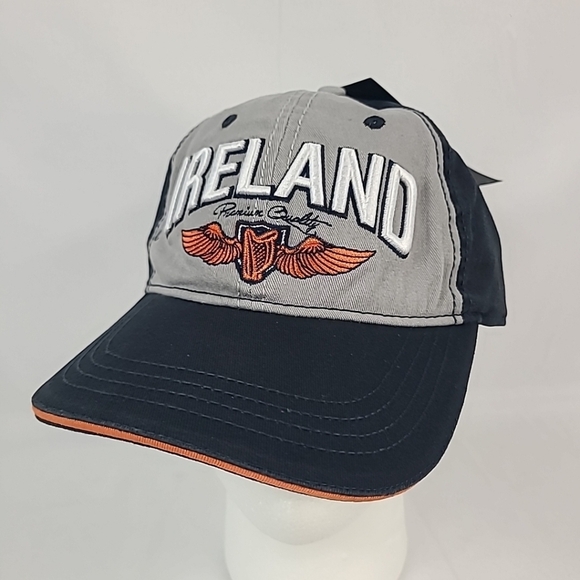 NWT Traditional Craftwear Ireland Hat Black Grey Orange 100% Cotton OS - Picture 1 of 9